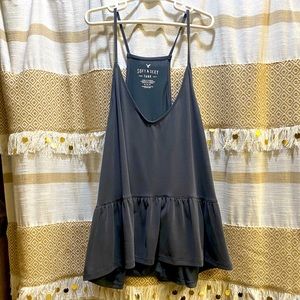 AMERICAN EAGLE Grey Spaghetti Strap Top
